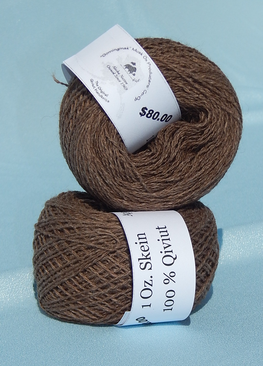 1 oz. Lace weight Skein of 100% Qiviut (click to enlarge)